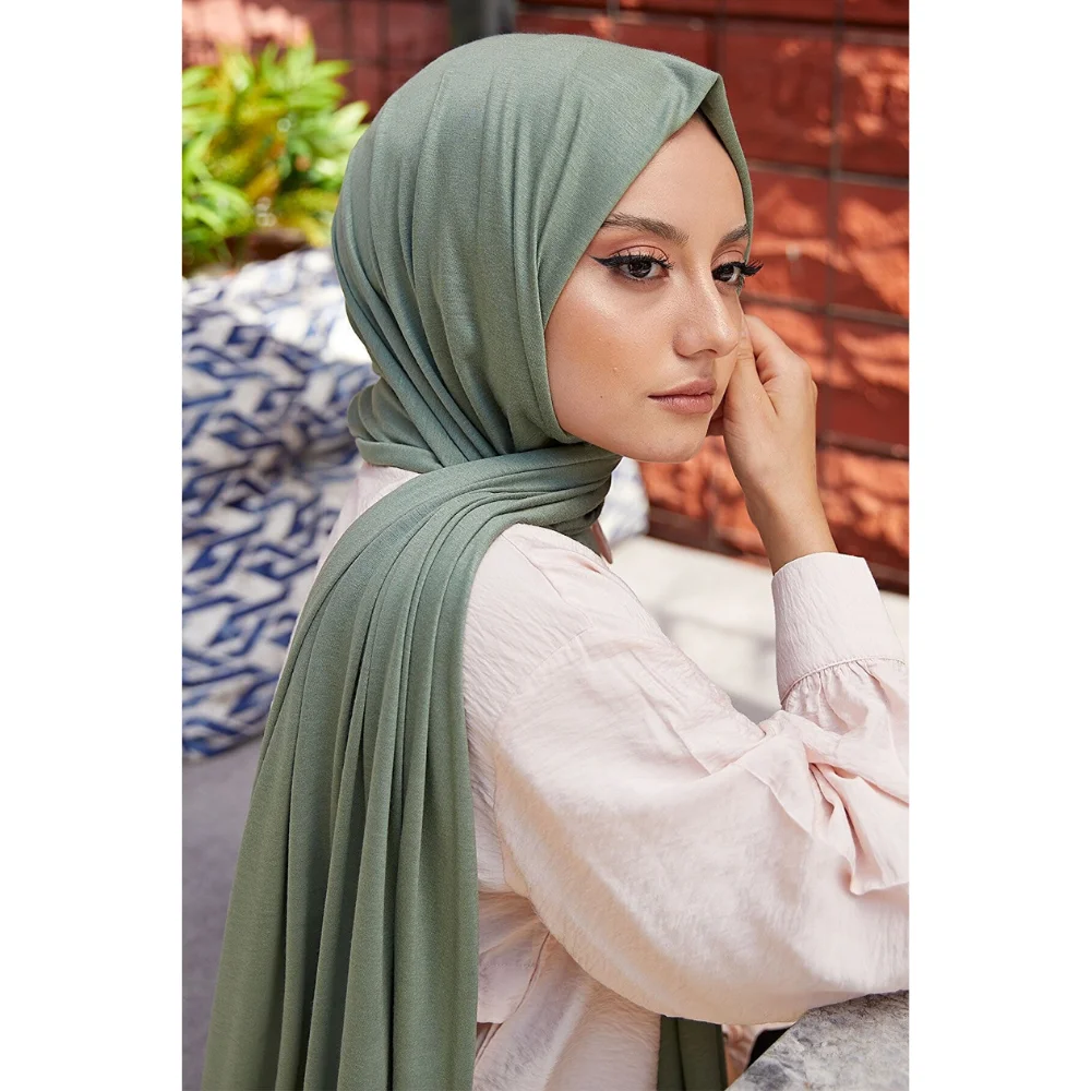 Hijab Plain Combed Cotton Scarf Four Seasons Ramadan Muslim Women Hijab Abaya Islamic Turban Muslim Women Bridal Veil Hijab Jersey Cap