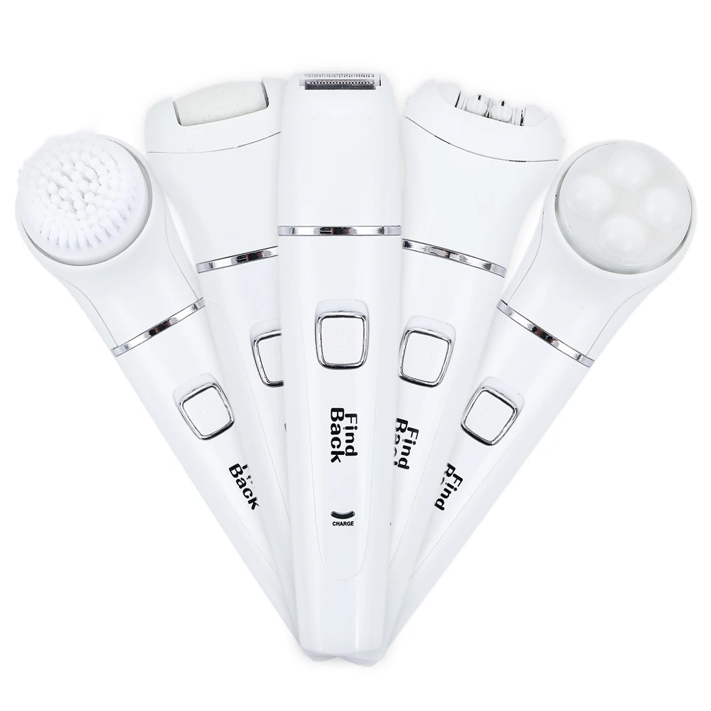 5 в 1 Электрический женский эпилятор бритвенный станок для удаления мозолей