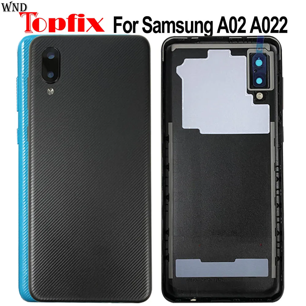 Задняя крышка батарейного отсека для Samsung Galaxy A02 A022 A022F/DS, Задняя стеклянная крышка корпуса для Samsung A02, Крышка батарейного отсека