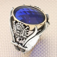 925 sterling silver men ring real stone jewelry fashion vintage gift all size fashion for men and women made in turkey new store