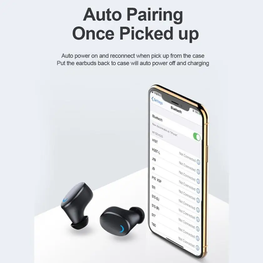 Беспроводная Bluetooth гарнитура со светодиодным дисплеем сенсорное управление