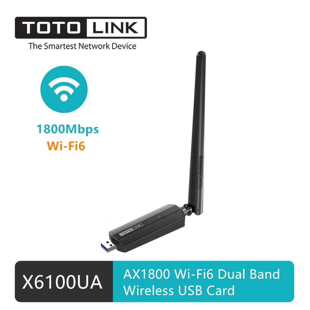 

TOTOLINK X6100UA Wifi6 AX1800 Dual Band Wireless USB Adapter