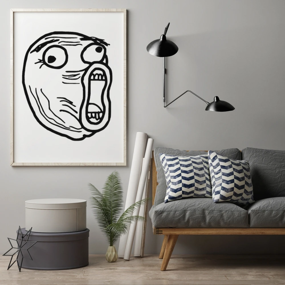 

LOL Guy Face Memes Wall Sticker Decal Home Office and Living Room Decoration A00371