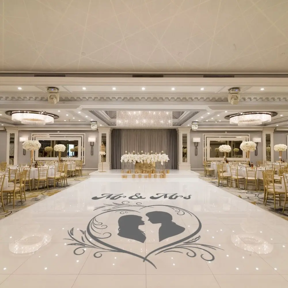 

Mr And Mrs Heart Couple Design Floor Sticker Decal Wedding Sticker Wedding Hall Floor Art Decoration A00807