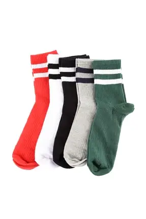 

Multicolour Male 5 pieces Package Stripe Socket Bundles of socks Business Warm Socks Breathable Male Solid Color Crew Socks