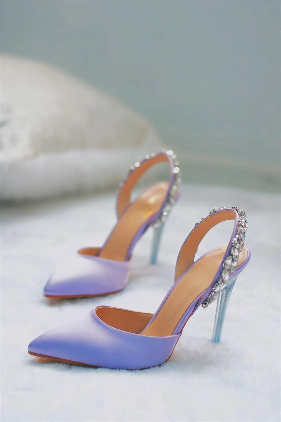 

Gents 2 Different Color Satin Women 'S High-Heeled Shoes high heel sexy women's fashion shoes