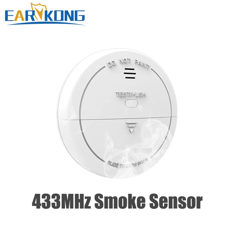 Wireless White Color Smoke Sensor Highly Sensitive Alarm Fire For Home Alarm System