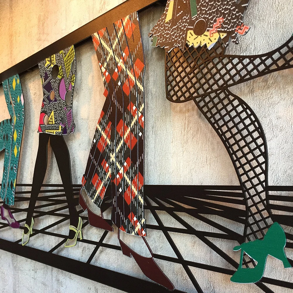 

Let's Dance Metal Wall Art Standing Dancing People Colorful Club and Disco Picture Painting Board