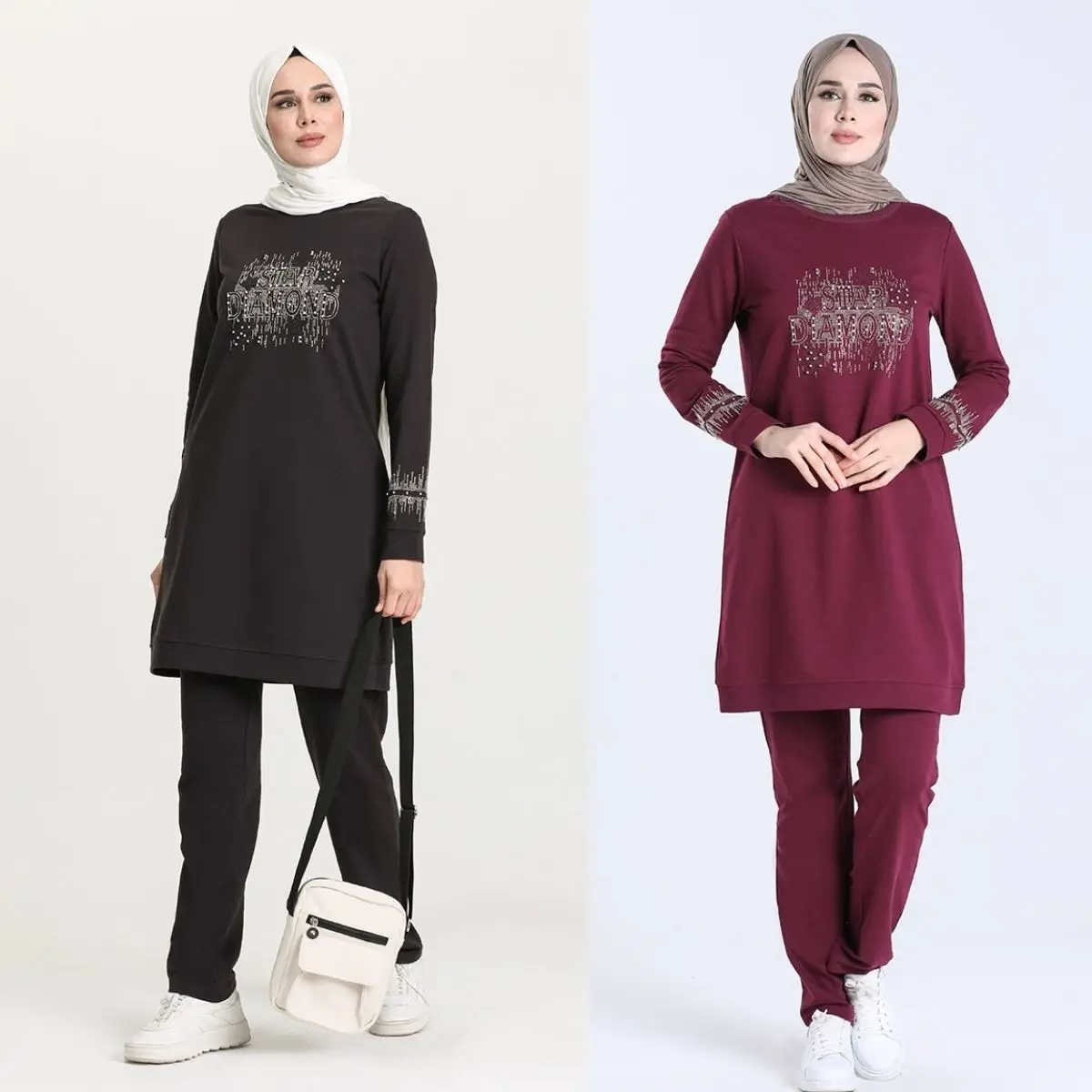 

Tracksuit Unlined Long Sleeve Zero Collar Seasonal Winter Women Muslim Fashion Hijab Clothing Turkey Dubai Islamic Casual