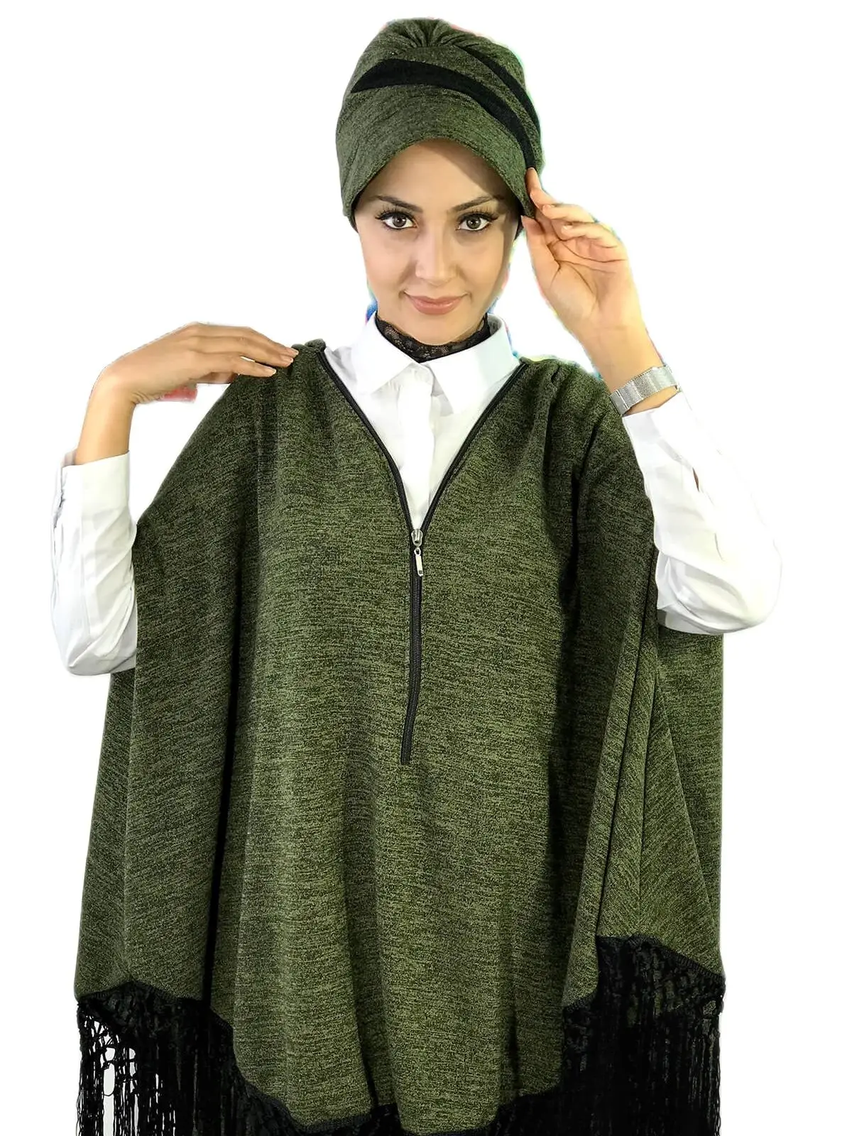 New Fashion Islamic Muslim Hijab 2021 Trend Hijab Ready Wear Hat Scarf Chiffon Koton Beanie Green Women Panço Hat Suit