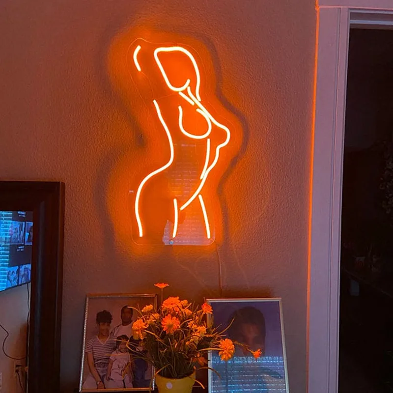 Woman body neon sign,Girl neon sign, Female neon light,Lady Body neon sign Wall Bar Pub Room Art Decoration
