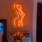 Женская неоновая вывеска на теле, неоновая вывеска для девушек, Женский неоновый светильник, Женская неоновая вывеска на тело, украшение для стены, бара, паба, комнаты