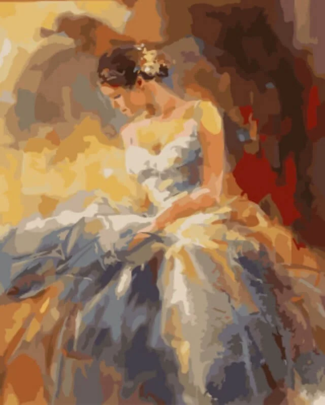 Картина по номерам Стандарт: Девушка в голубом платье | Дом и сад