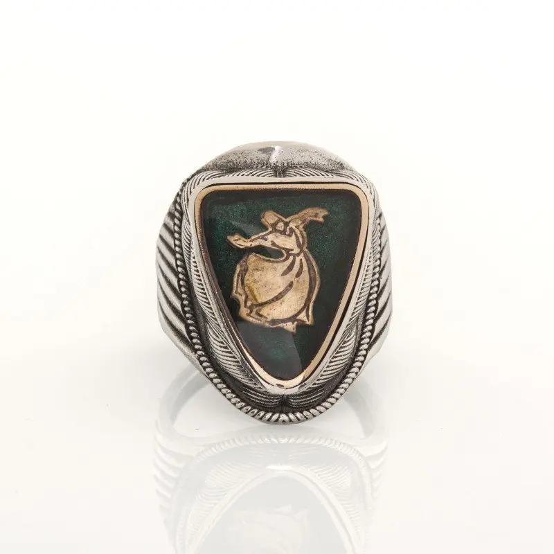

925 Sterling Whirling Dervishes Silver Menihgir Archer Ring Fashion Turkish Premium Quality Handmade Jawelery