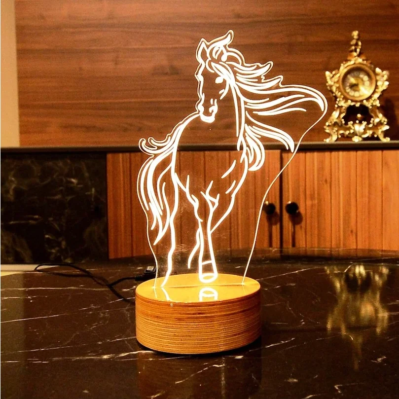 

3D Led Reading Lamp - Cappadocia Beautiful Horses Country - Special Design - Handmade - Free Shipping