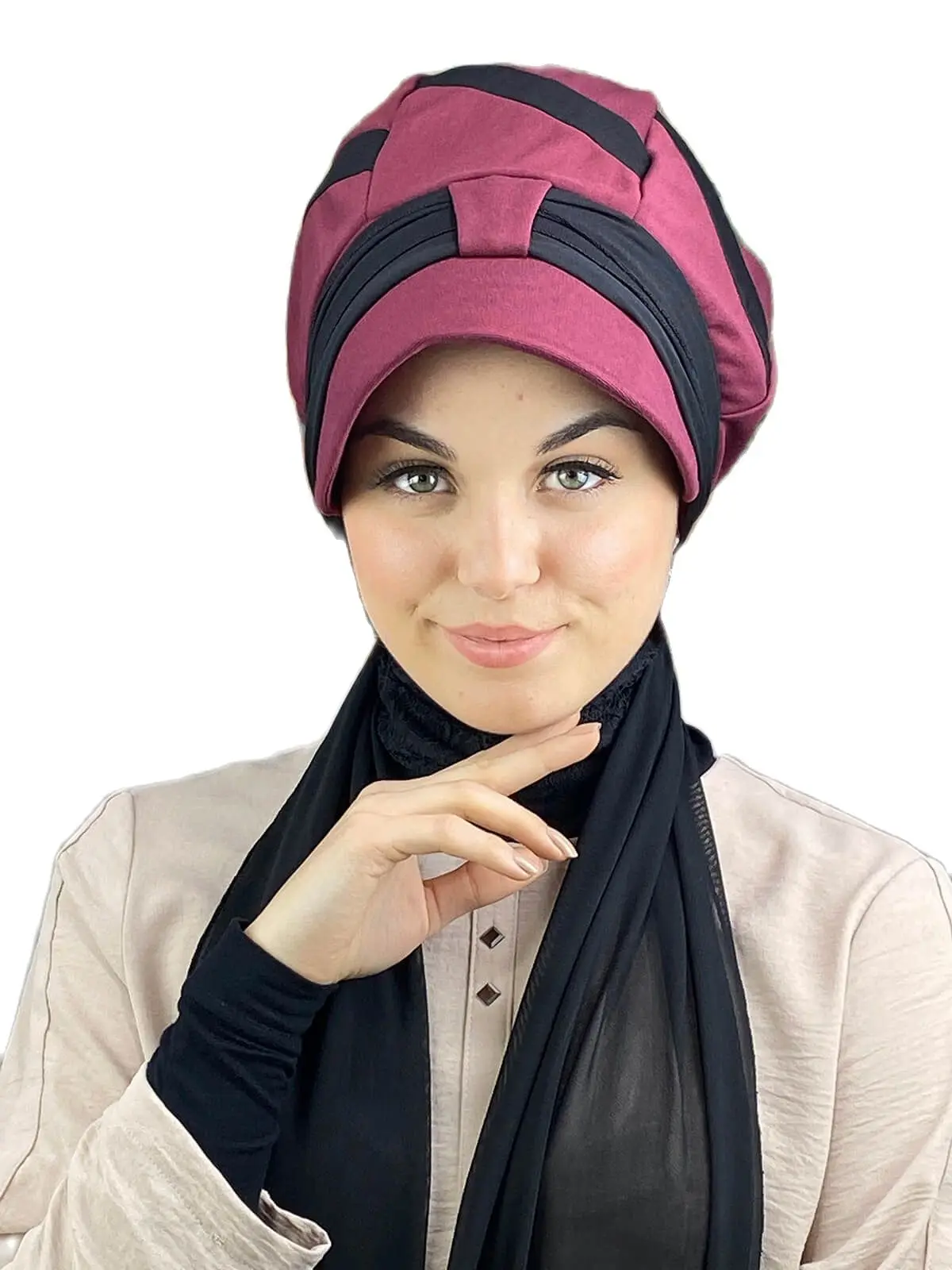 

Dark Color Rose Black Patterned Scarf Hat New Fashion Islamic Muslim Women Scarf 2021 Trend Hijab Which Are Immediately Ready To Wear bone