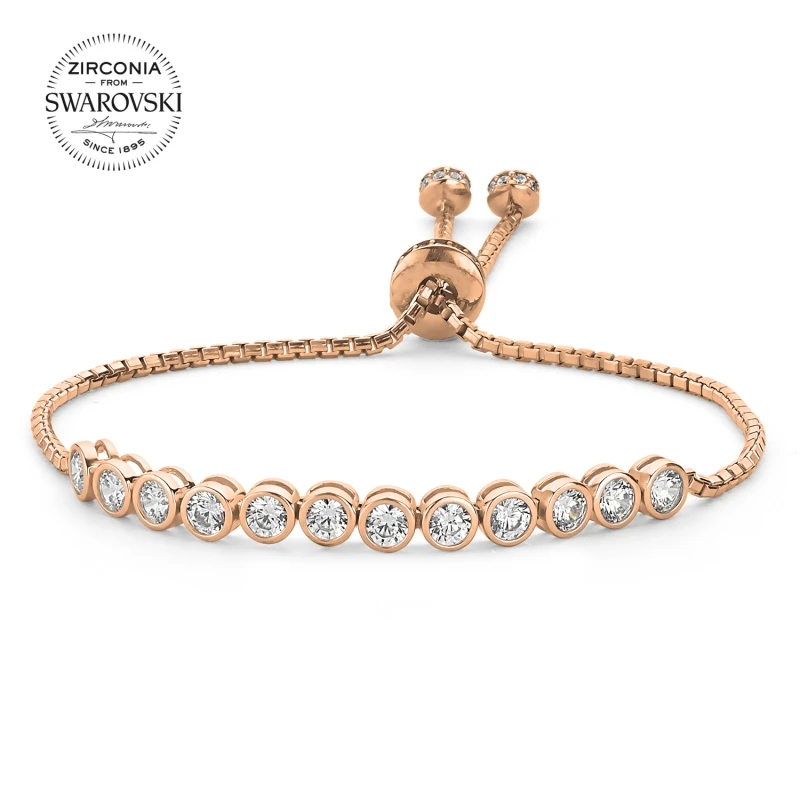 

Silver 925 Sterling Swarovski Zirconia Gemstone Watercourse Elevator Bracelet