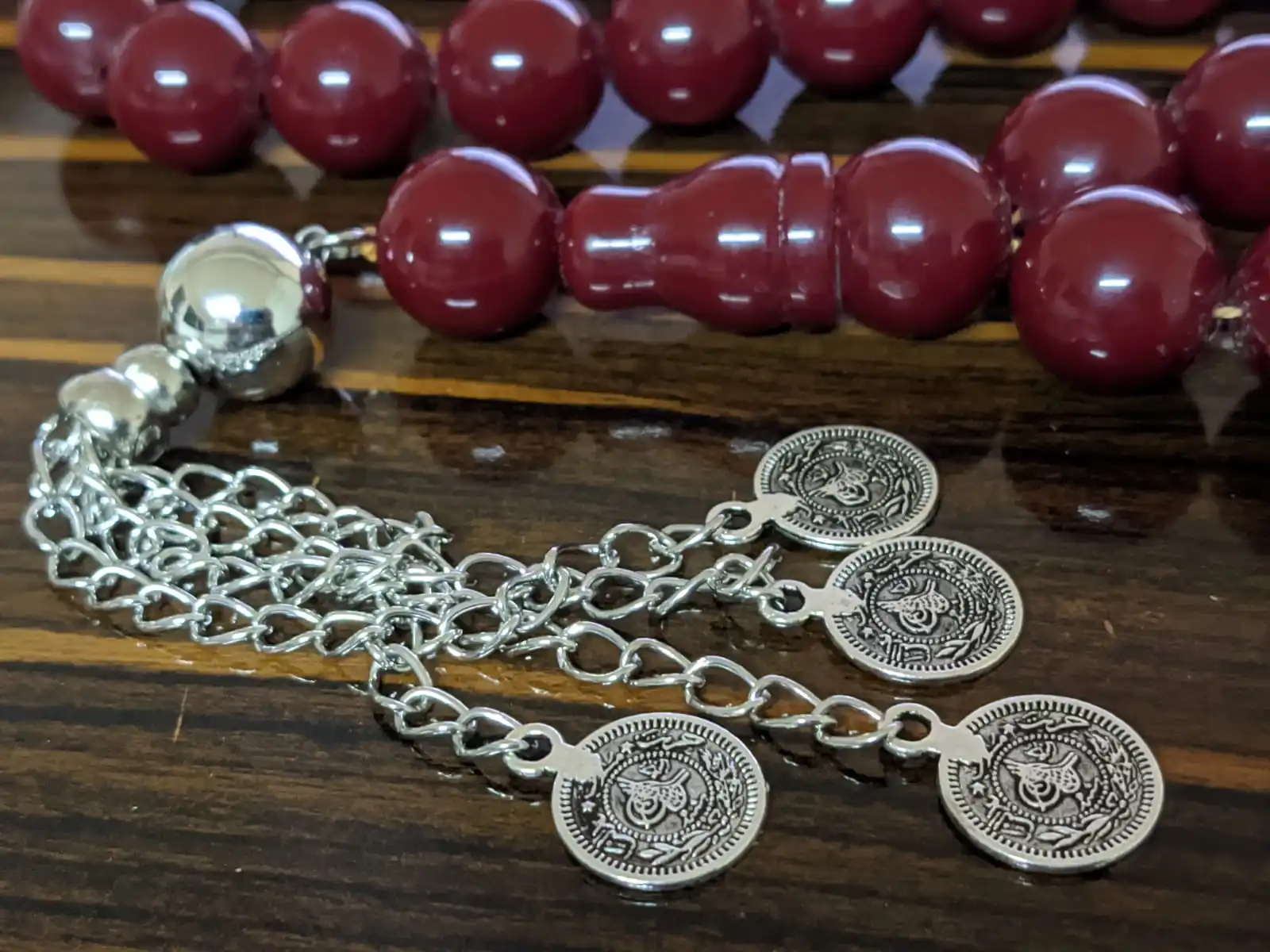 Tasbih Ottoman Faturan German Cherry Amber Sandalous Misbaha Rosary Free Shipping