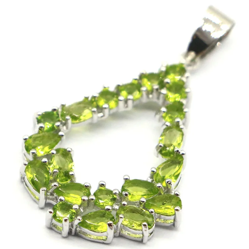 40x24 мм красивая КАПЛЕВИДНАЯ зеленая Перидот женская повседневная одежда