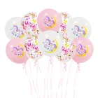 10 шт. 12 дюймов Единорог праздничные шары День рождения Единорог украшения розовый белый конфетти латексный шар День рождения Декор для детей