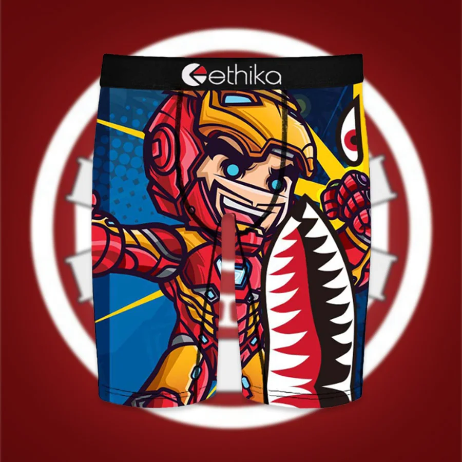 

Мужское короткое нижнее белье Ethika из ледяного шелка, индивидуальные разноцветные мужские боксеры, мода Ethika