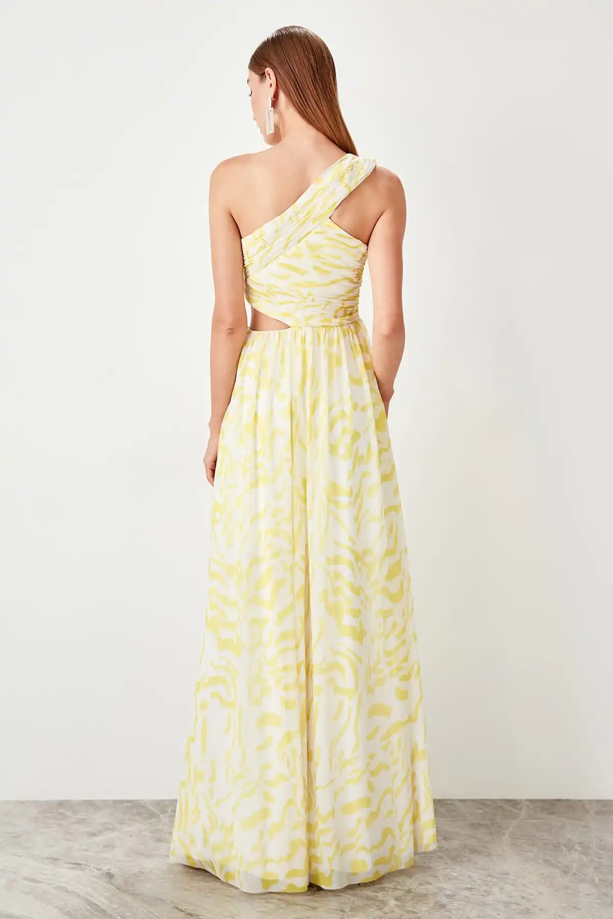 Trendyol вечернее платье в рубчик TPRSS19BB0418