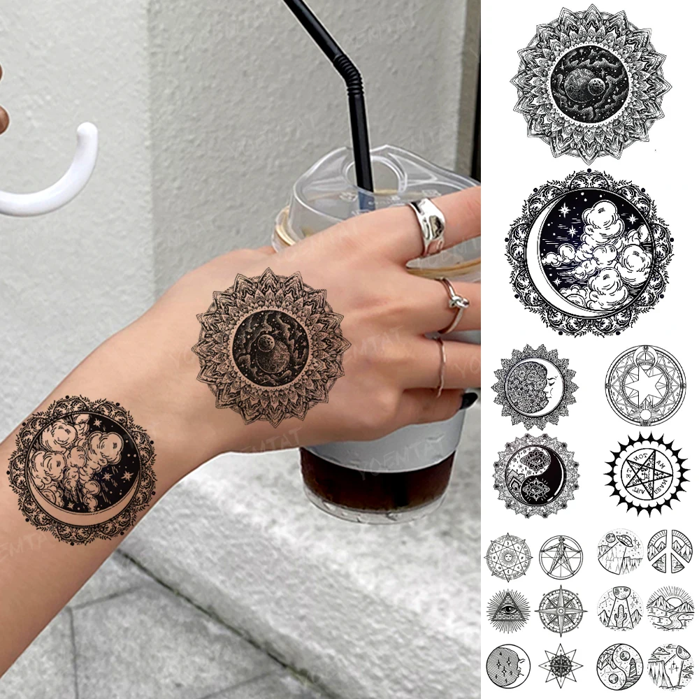 

Water Transfer Temporary Tattoo Sticker Starry Sky Mandala Henna Flower Lace Totem Hand Tatto Man Woman Body Art Cool Fake Tatoo