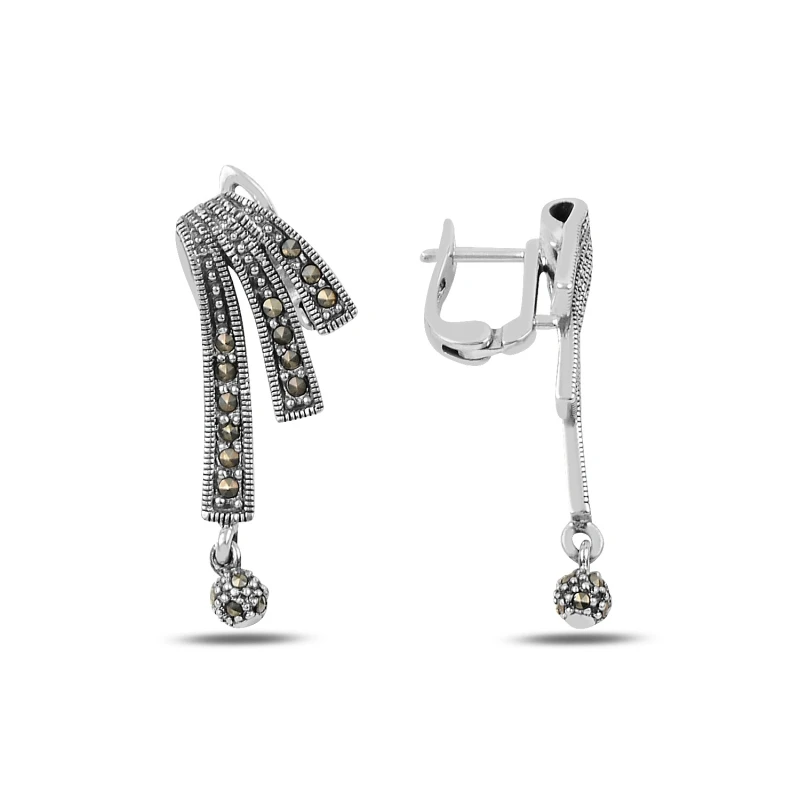 

Silver 925 Sterling Marcasite Dangle Earrings