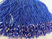 1 yard blue heavy bead fringe tassel trim for dance costume haute couture dress trimming beading fringe