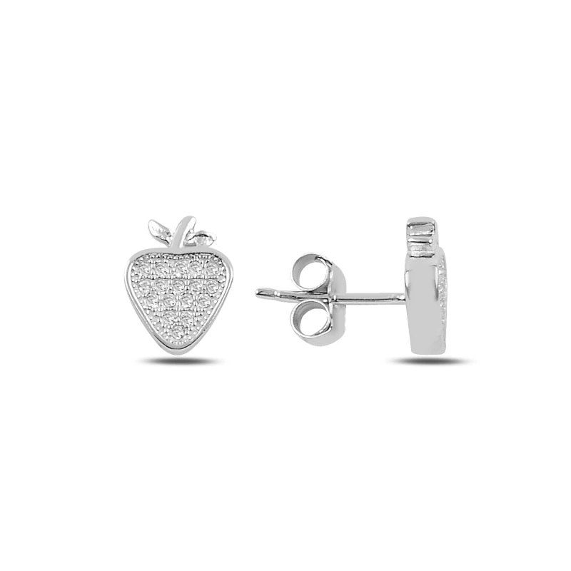 

Серебряные 925 пробы Серьги из циркона клубники