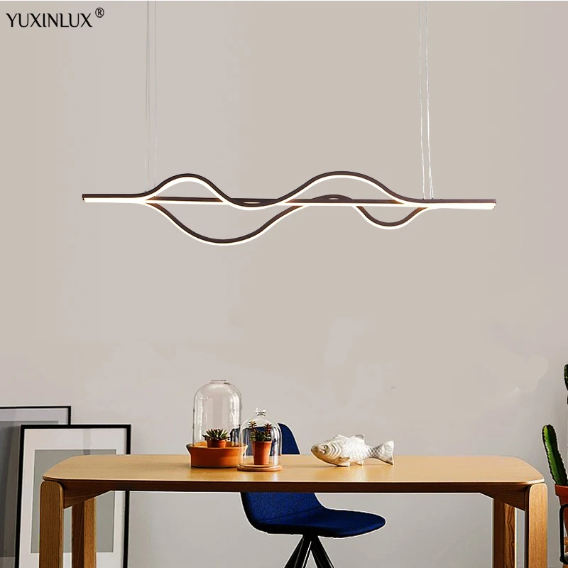 

Spiral LED Pendant Lights Hanging Chandelier For Dining Room Bedroom Foyer Kitchen Black White Coffee Dimmable Fixture AC90-260V