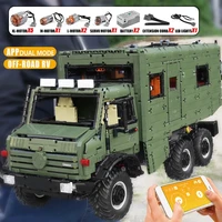 moc high tech rc off road car military truck loader set bricks unimog nomadisms rv motorhome building blocks toys for kids gift