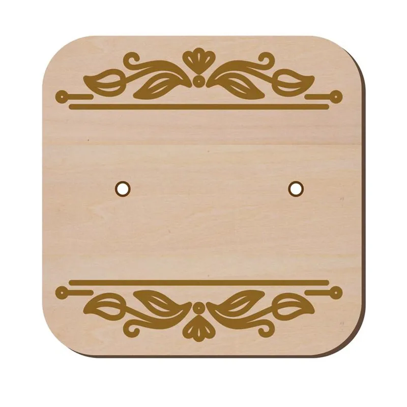 Personalised Wood earring holder card with logo text, cusotm engraved earring display card tags, jewelry display packaging cards