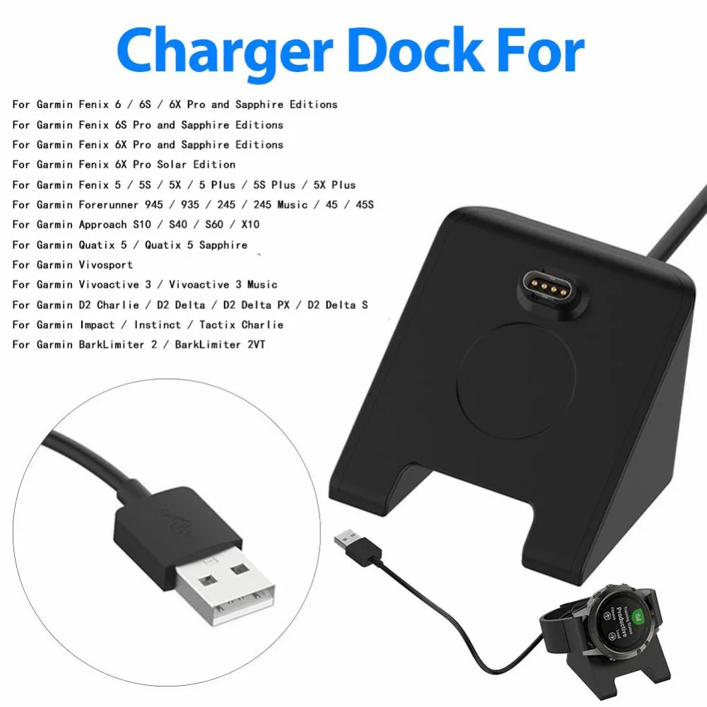 USB зарядное устройство кабель Смарт-часы зарядное устройство Быстрая зарядка данных провод шнур для Garmin Fenix 5 5X, Forerunner 935,5 сапфир, Vivoactive 3