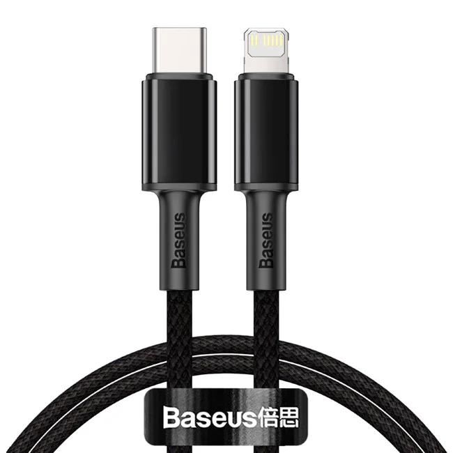 Фото Кабель iPhone 12 11 Pro Max XR 8 PD Быстрая зарядка провод Baseus High Density Braided Type-C – Lighting 20W 100см Кабель iPhone 12 11 Pro Max XR 8 PD Быстрая зарядка провод Baseus High Density Braided Type-C – Lighting 20W 100см