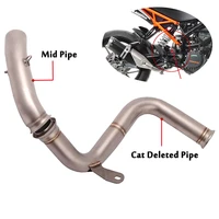 motorcycle exhaust catalyst deleted pipe mid link tube slip on 51mm modified for duke 125 250 390 rc390 2017 2018 2019 2020