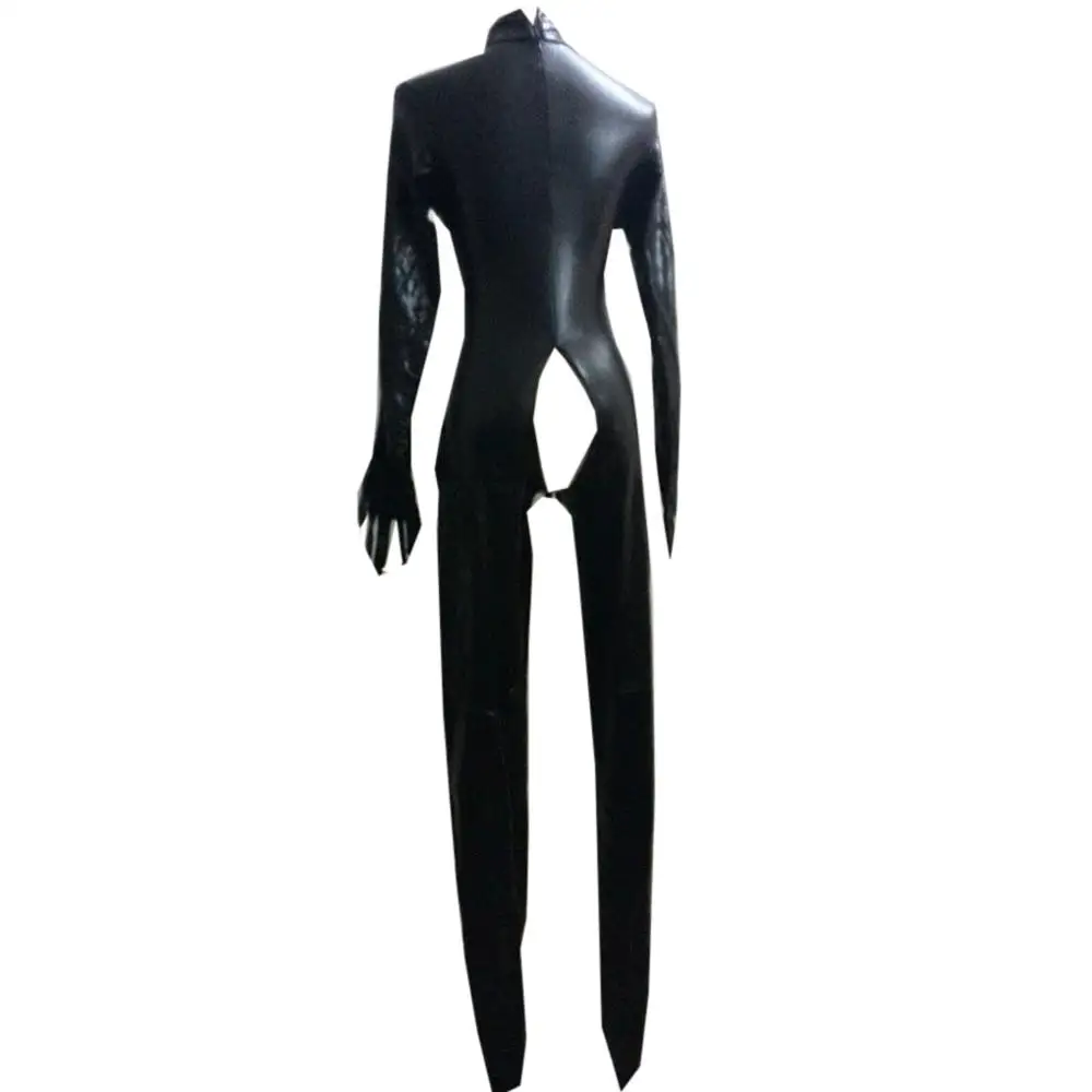 LinMe женский сексуальный костюм-кошка из искусственной кожи со складками и
