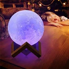 Ночник Луна 3D Детский светильник 3D Луна с пультом led лампа 16 цветов Светильник настольный новогодний подарок Год Тигра