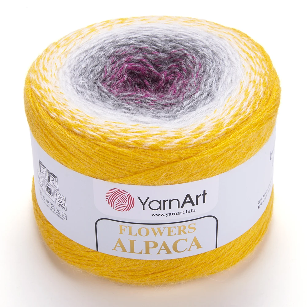 Пряжа (нить) для вязания YarnArt Flowers ALPACA 250 грамм 1моток шерсть альпаки ЦЕНА ЗА 2 МОТКА!