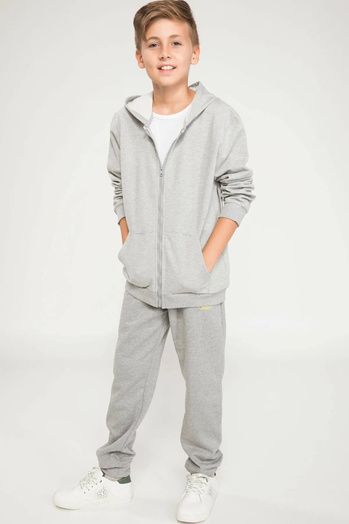 DeFacto/осенний модный кардиган с капюшоном для мальчиков Детская спортивная