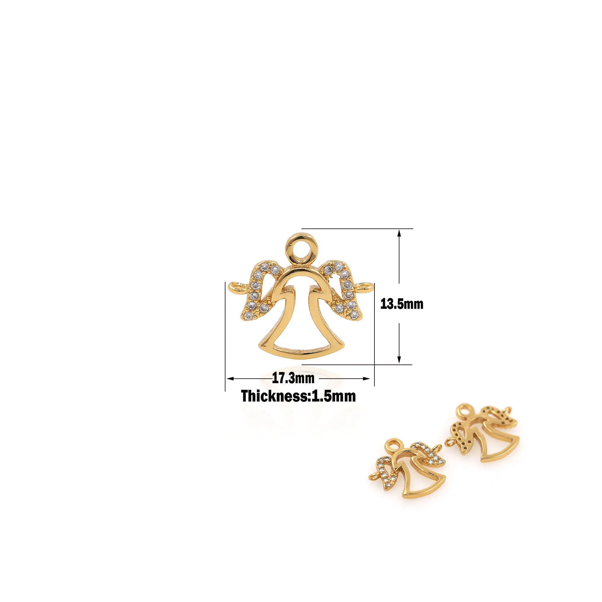 

Hollow Angel Connector DIY Handmade Jewelry Craft Parts Charm Love Angel Jewelry Making Micro-Pave Charm Jewelry Supply