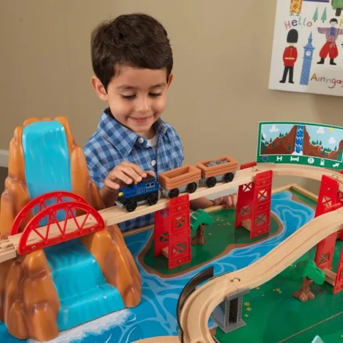 Игровой набор "ЖД станция" (Waterfall Station Train Set & Table In Natural) | Игрушки и хобби