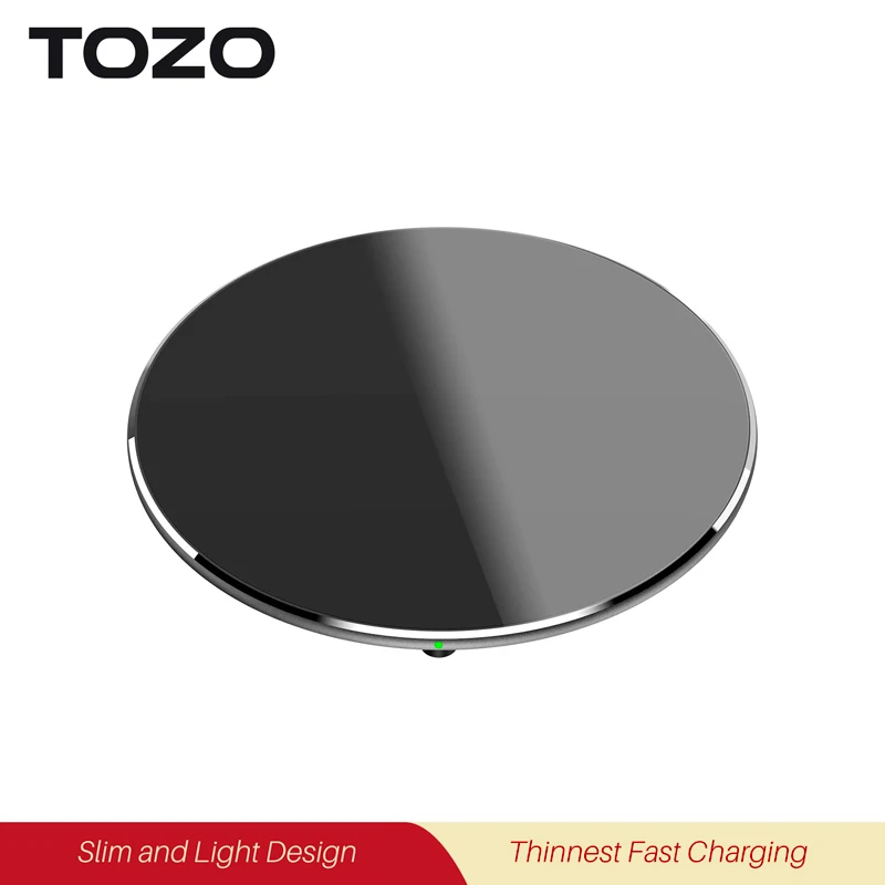 

TOZO W3 Wireless Chargers For Iphone 8 11 12 Plus Thin Aviation Aluminum Induction Fast Charging Pad Mobile Phone Accessories