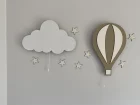 Набор из 2-х лампочек в виде облаков и шаров, лампа в виде облаков, светильник в виде воздушных шаров, деревянная светодиодная лампа, детский ночник, декор для детской комнаты