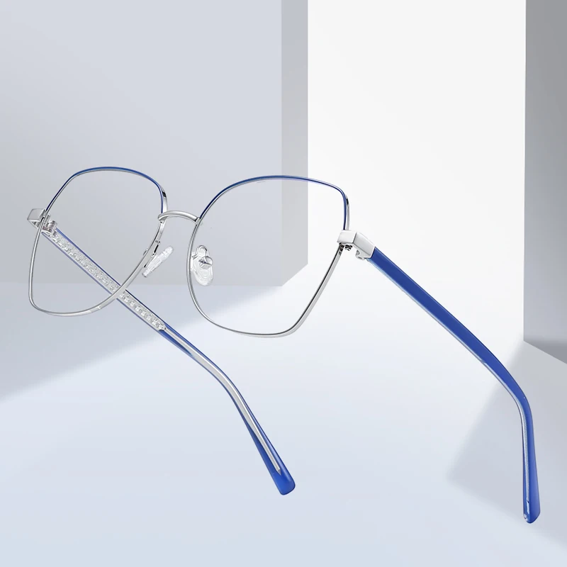 

Fashion Women Glasses Frame Optical Eyewear Full Rim Oversize Alloy Prescription Eyewear Anti-scratch Spectacles