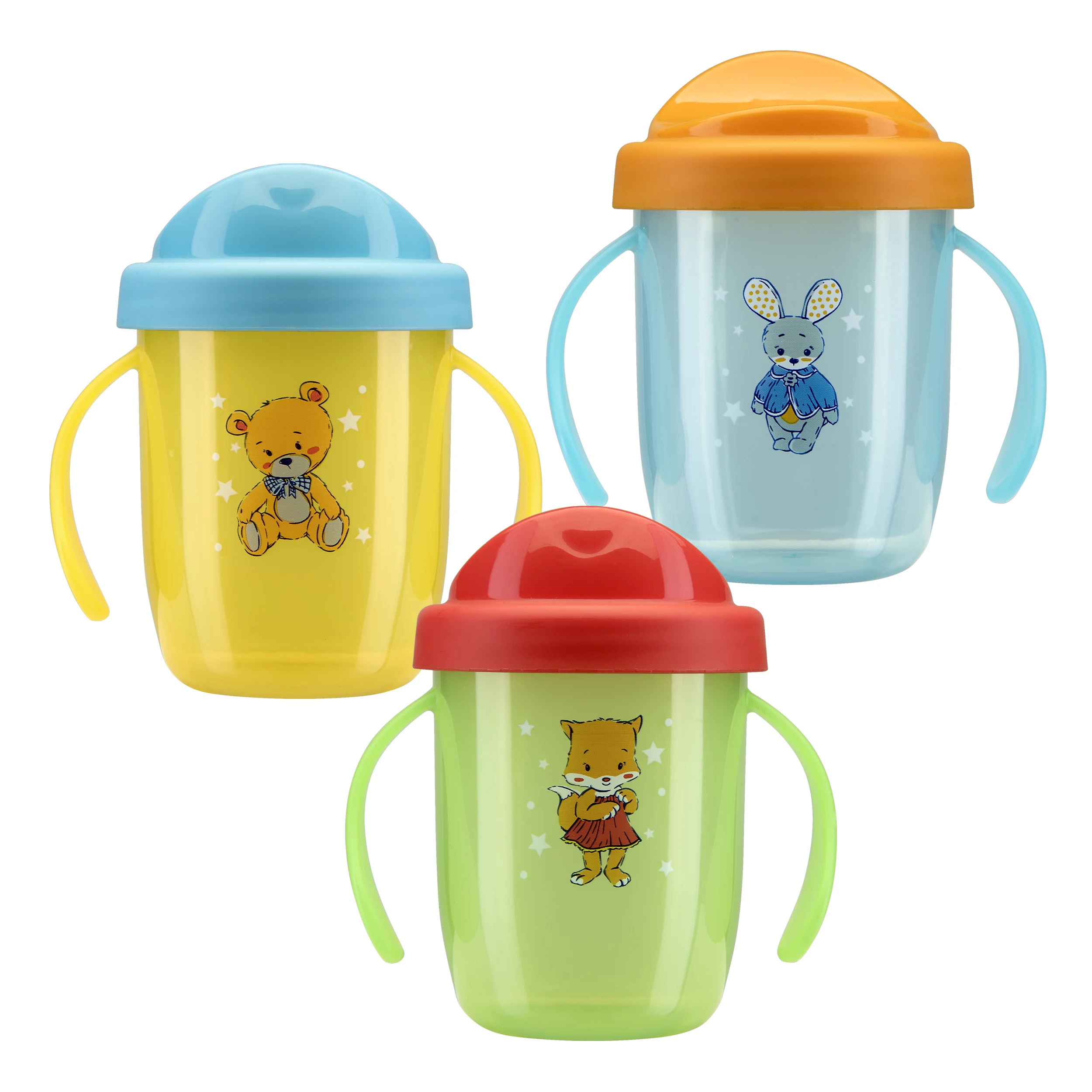 Поильник-непроливайка КУРНОСИКИ с ручками 210 мл | Мать и ребенок