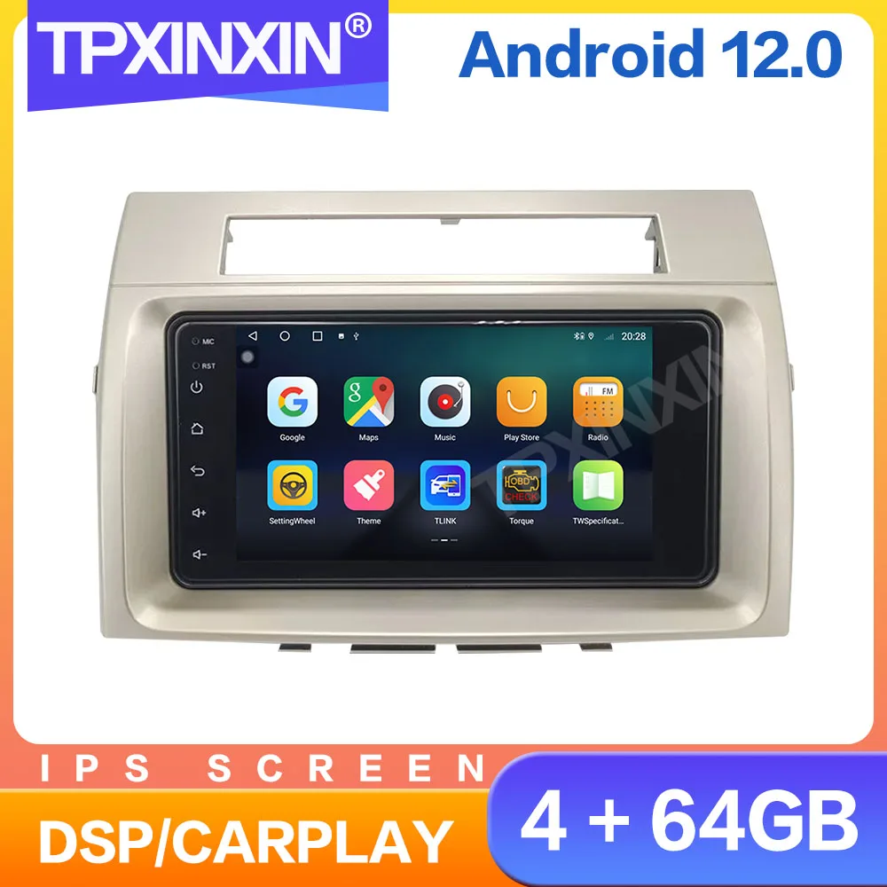 

128 ГБ Android 12 Авторадио для Toyota Corolla 2006 2007 2008 автомобильное радио 2DIN DVD мультимедийный плеер Автомобильный GPS-навигатор головное устройство