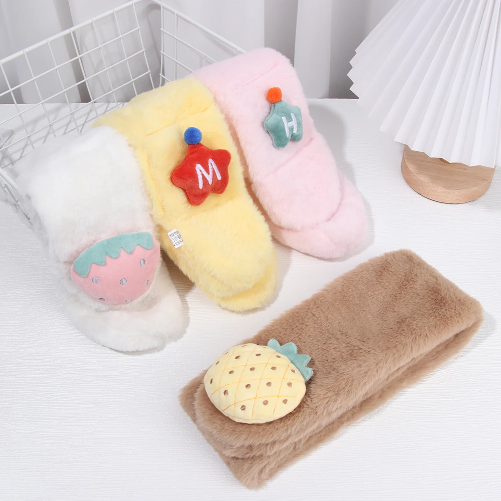 Осенне-зимние детские милые шали из искусственного меха кролика уличные Теплые