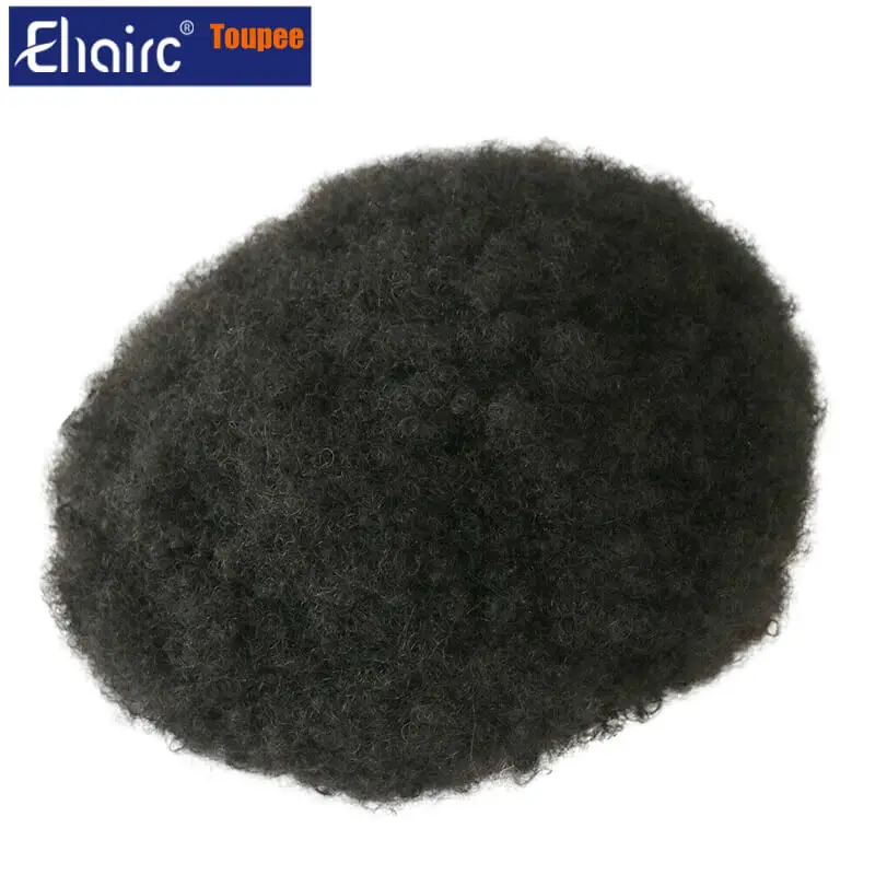Мужской Прочный парик Toupee 0 1 мм из искусственной кожи для инъекций мужской чёрных