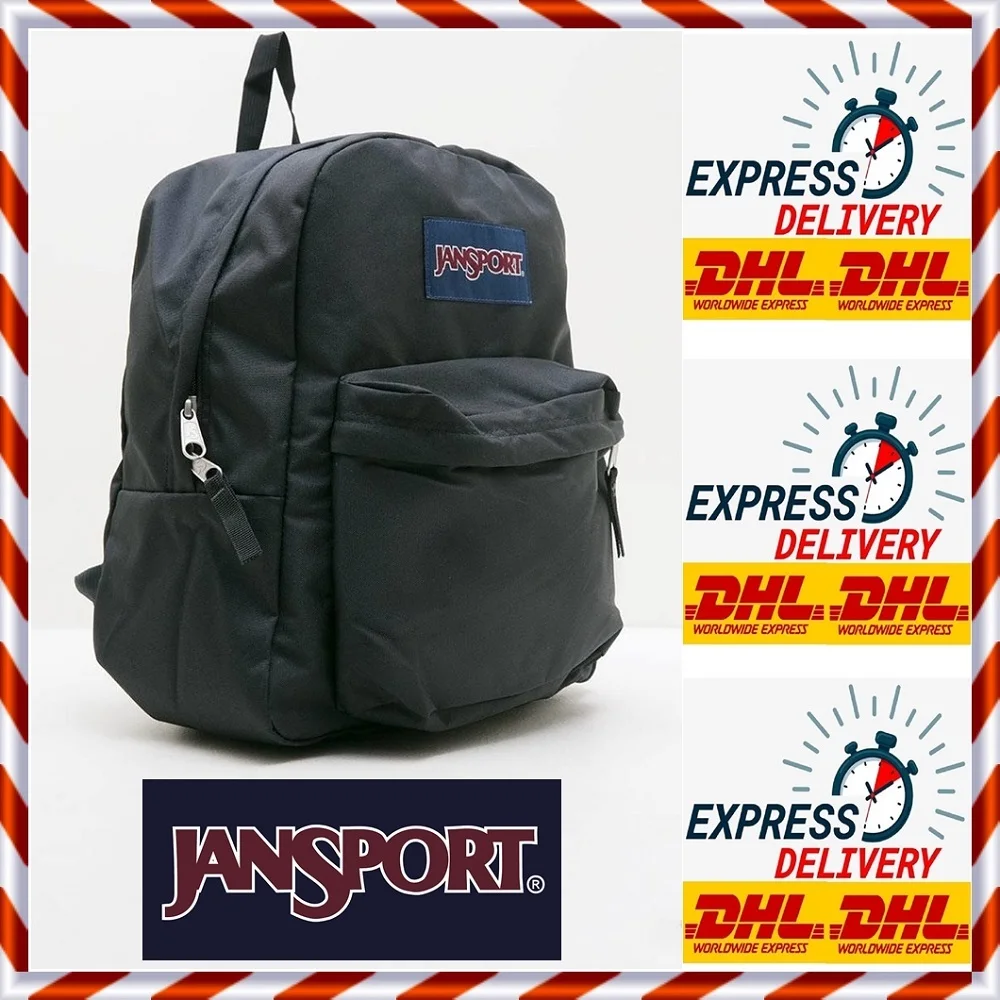 Jansport Spring Break Black Backpack School bag Training bag Daily use Bag ORIGINAL